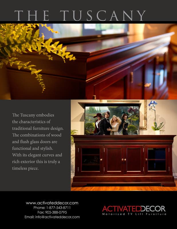 The Tuscany - TV LIFT Cabinet detail view 2